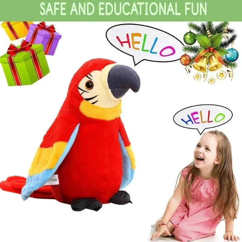 Talking Macaw Parrot Plush – Repeat & Speak Electronic Stuffed Toy