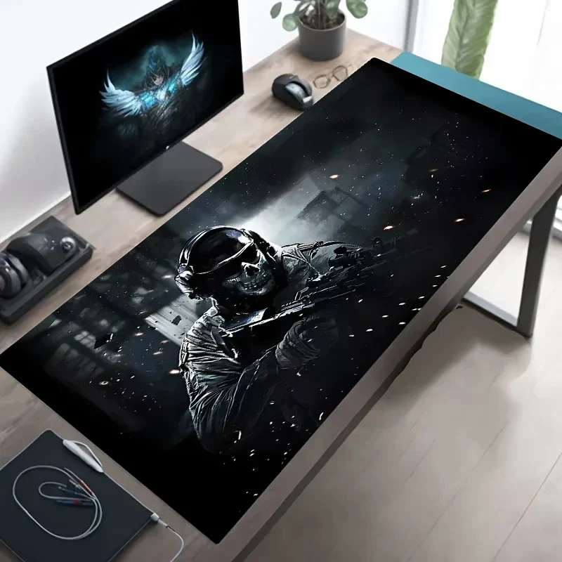 Tactical Soldier XXL Gaming Mouse Pad – Non-Slip Rubber Desk Mat with Stitched Edges & Lycra Surface for FPS Gamers