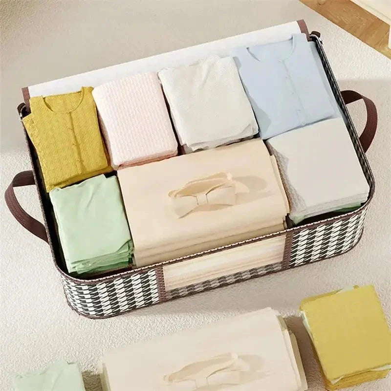Large Clear Foldable Storage Box – Zippered Clothes Organizer with Handles
