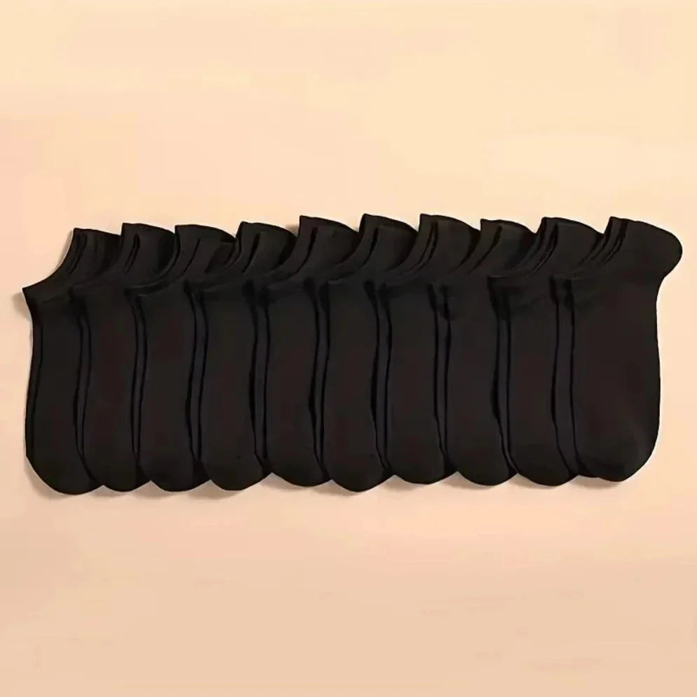10PCS Men’s Mid-Calf Cotton Socks – Solid Color, Versatile for All Seasons