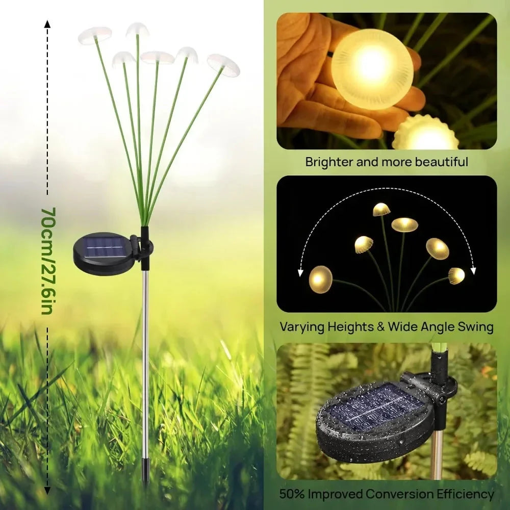 6LED Solar Jellyfish Mushroom Lights – LED Garden & Lawn Solar Plug Lights