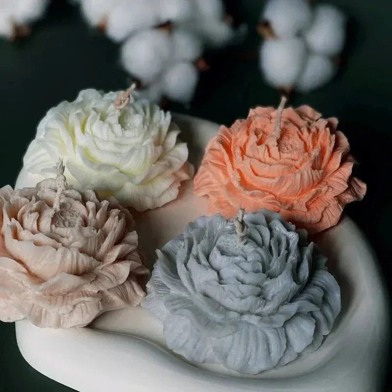 3D Peony Flower Silicone Candle Mold – DIY Relief Candle, Soap & Resin Mold for Handmade Crafts, Gifts & Home Décor