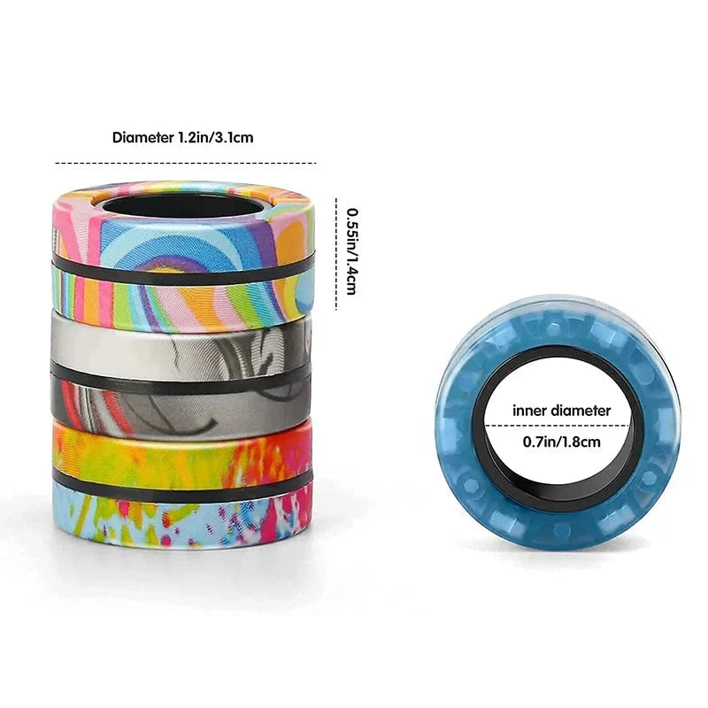 Magnetic Spinner Rings Fidget Toy Set – 3PCS Anti-Stress Magnetic Rings for Anxiety Relief and Focus
