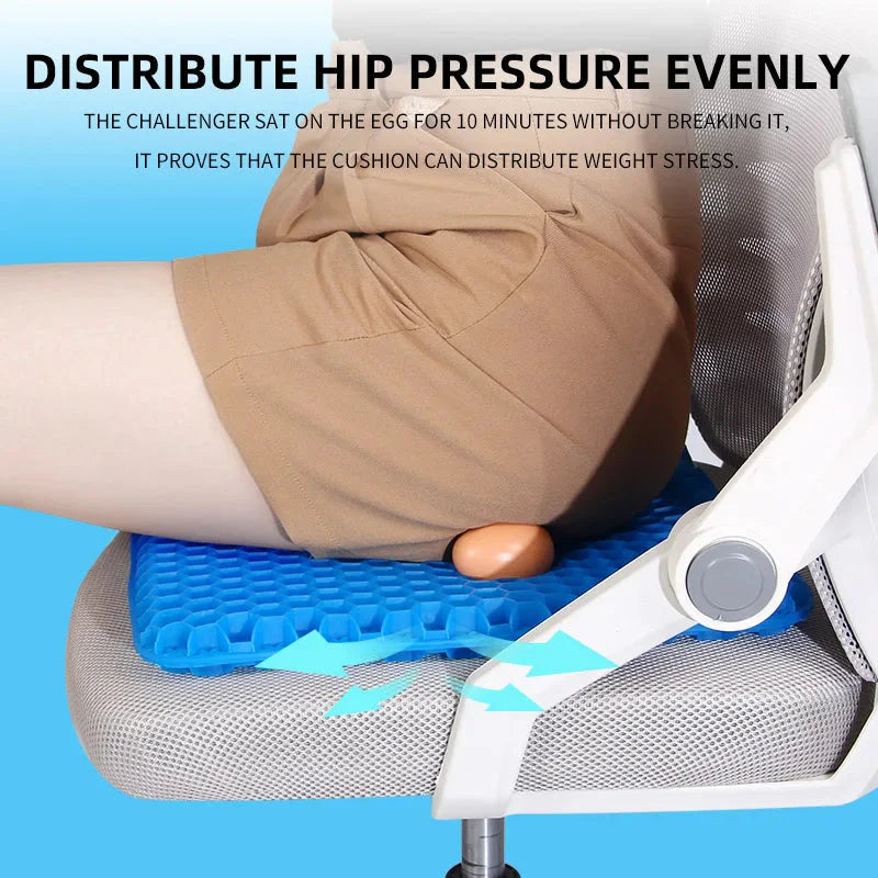 Gel Seat Cushion – Honeycomb Design for Back, Tailbone & Pressure Relief