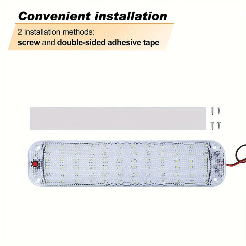 12V-80V 72LED Interior Light Bar Strip Light With Switch LED Car Interior Lamp Lighting Camper  Bus Motorhome Boat Roof Light