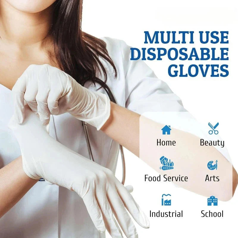 White Nitrile Disposable Gloves – Powder-Free, Latex-Free Household Use