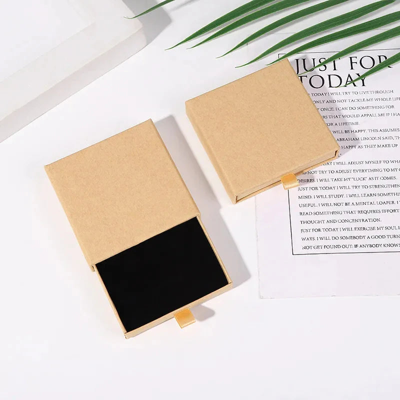 10pcs Kraft Paper Jewelry Boxes for Necklace Bracelet Earrings Gifts