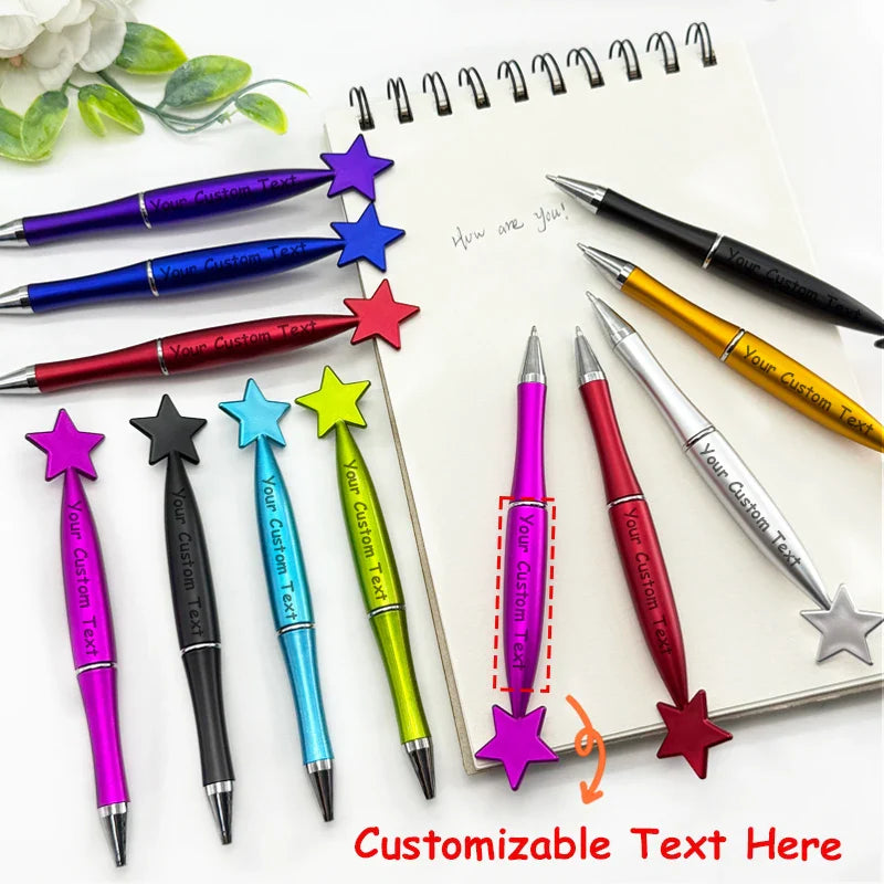25PCS Customizable Star Ballpoint Pens for Promotional Gifts Colorful Bulk Pens Twist Action for Advertising Business Gifts