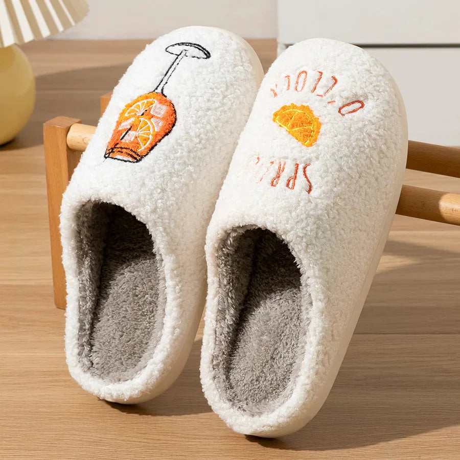 Aperol Spritz Women's Slippers Spritz O'Clock | Cozy Comfy Fluffy Slippers Party Bridal Shower Girl Mom Daughter Gift