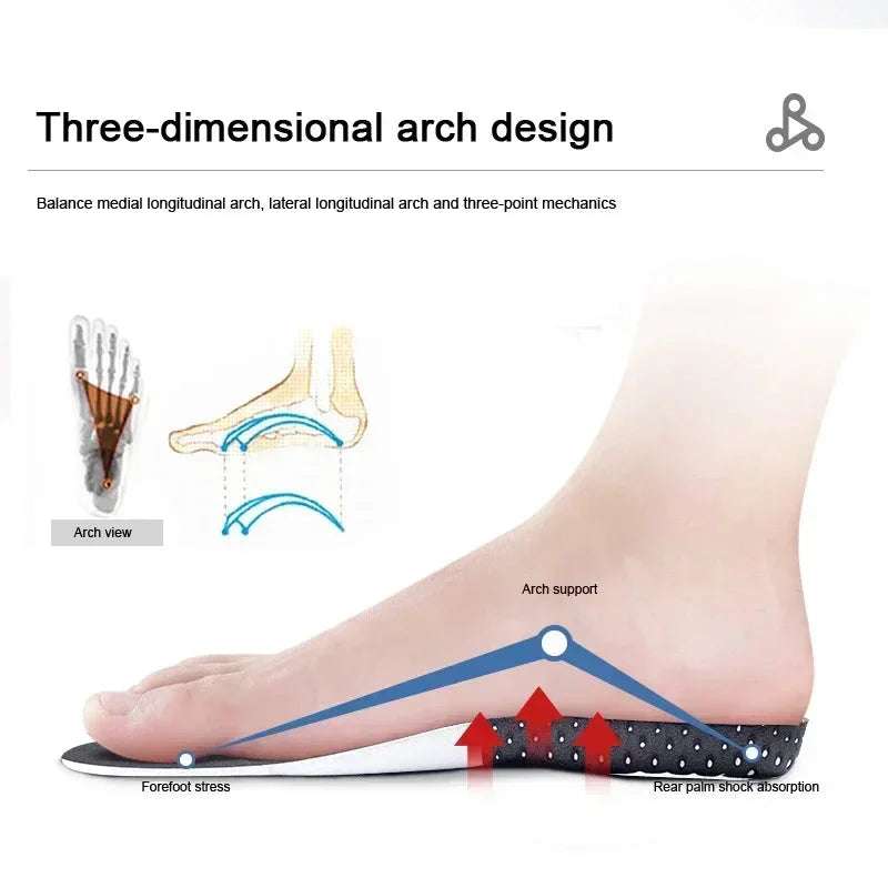 6Pcs Orthopedic Insoles - Arch Support & Shock Absorbing for Plantar Fasciitis