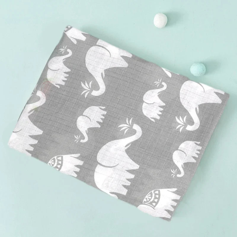 110cm Baby Swaddle Blanket Wrap Burping Clothes Dual Layers Muslin Blankets Boy Girl Organic Soft Cotton