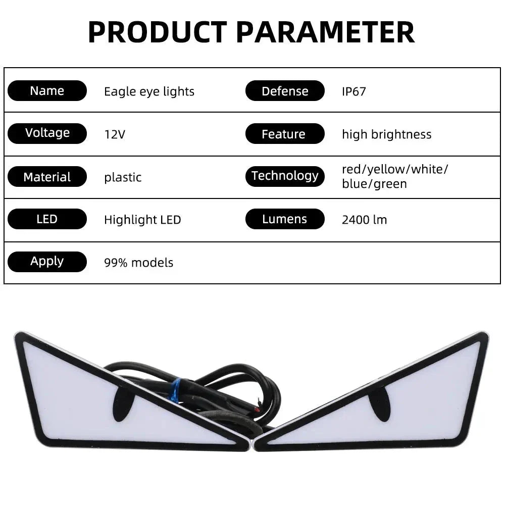 2pcs LED Devil's Eye License Plate Light - Universal Headlight Decoration for Cars & Motorcycles