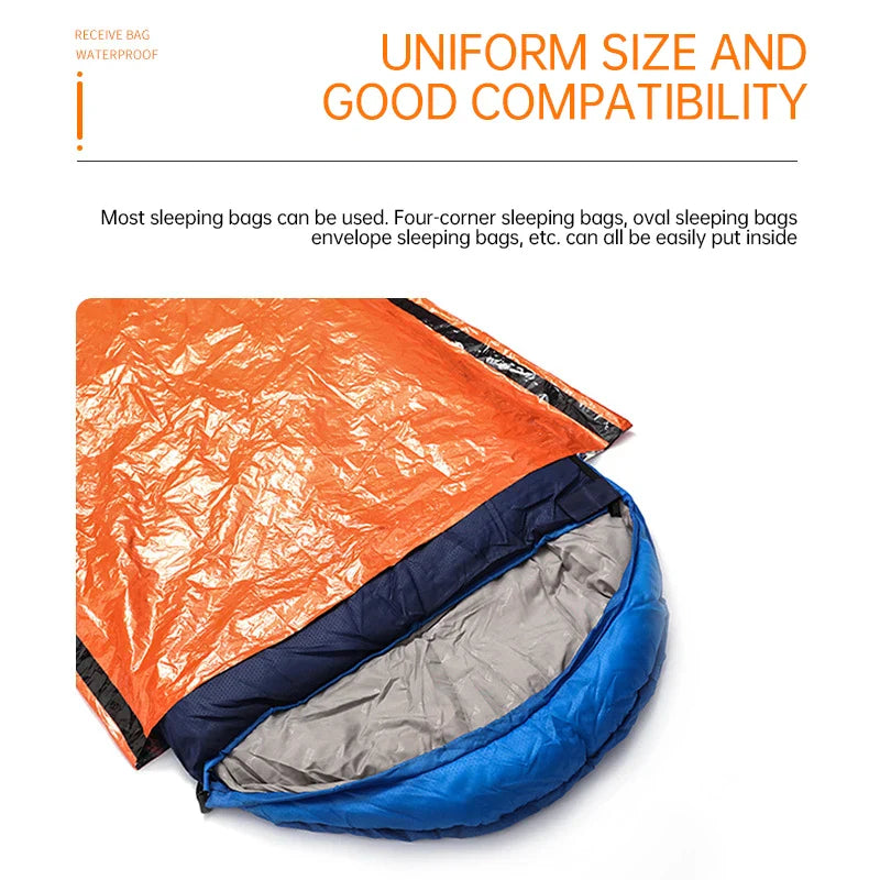 Emergency Sleeping Bag Lightweight Waterproof Outdoor First Aid Kit Waterproof Compression Backpack Hiking Camping Bedding