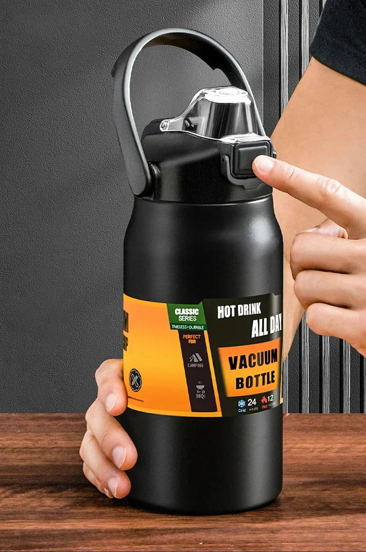 Stainless Steel Insulated Water Bottle with Straw (40oz) | Keeps Drinks Cold for 24 Hrs & Hot for 8 Hrs | Leakproof Vacuum Flask for Sports & Travel