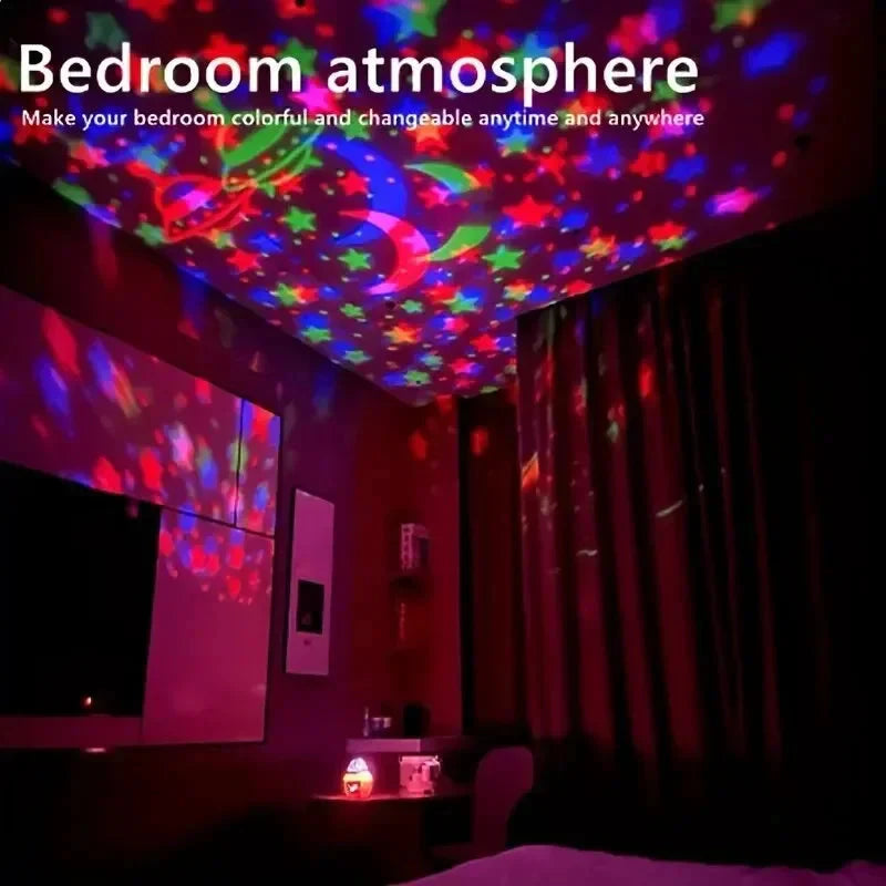 LED Starry Sky Projector Lamp – USB Rotating Night Light