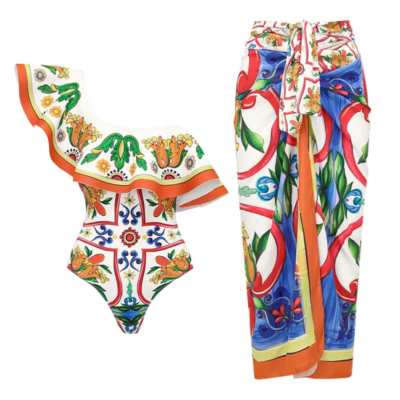 Women Swimwear 2PC Cover-up Swimsuit
