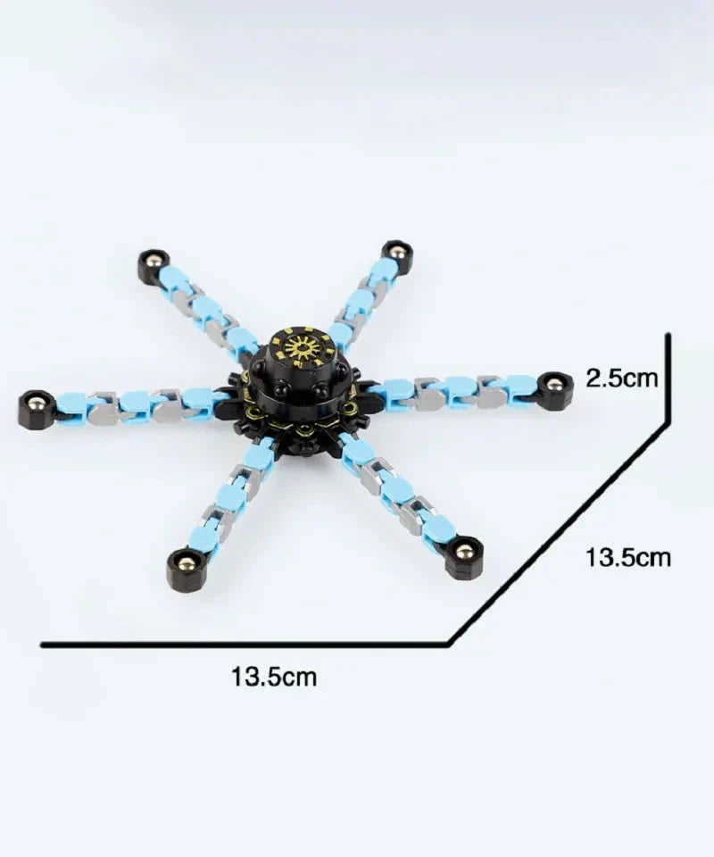 Deformable Fidget Spinner Chain Toy – Intelligent Stress Relief Finger Gyro for Kids & Adults