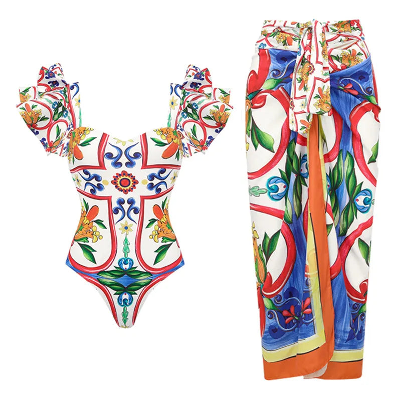 Women Swimwear 2PC Cover-up Swimsuit