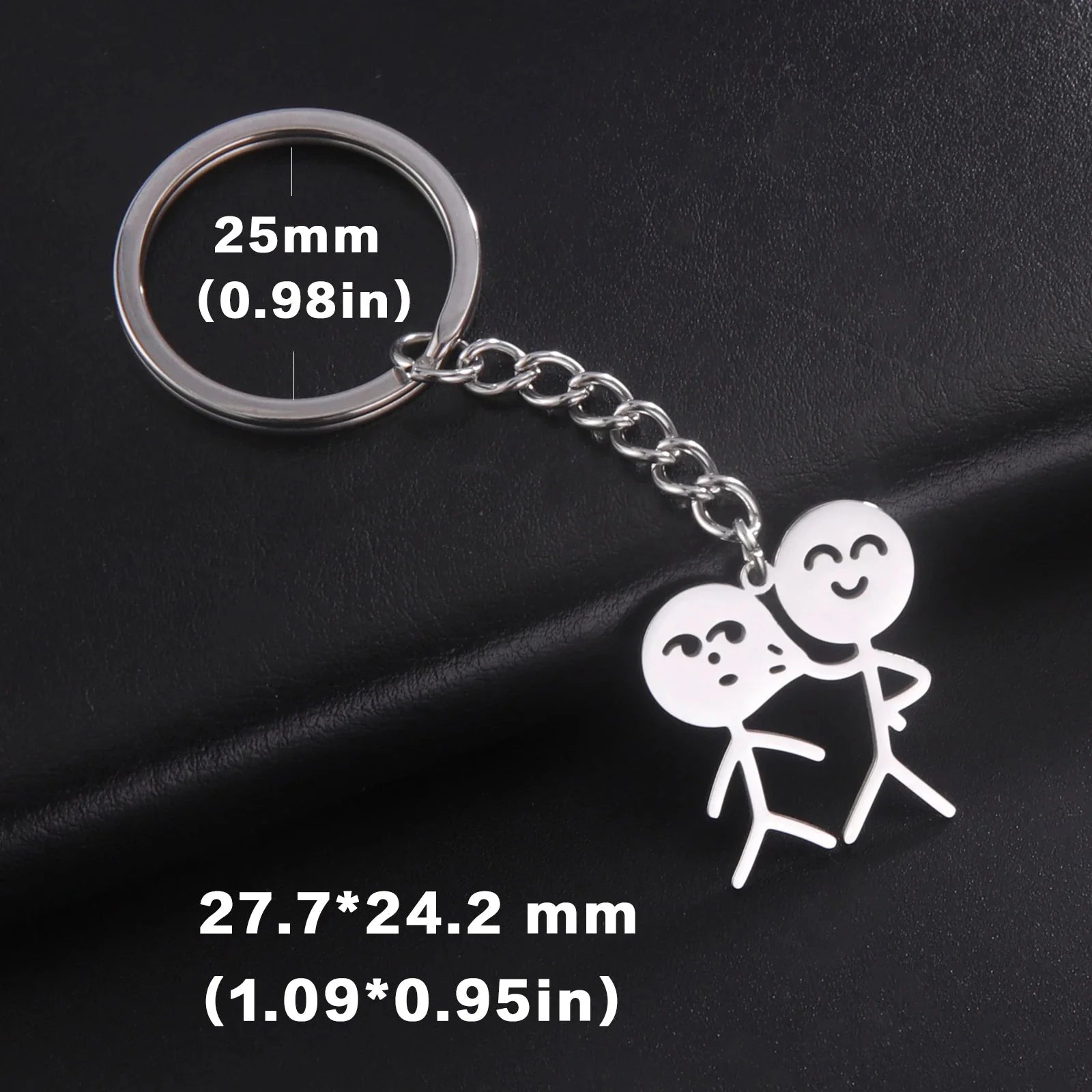 Teamer Funny Middle Finger Stickman Keychain 2025 Cute Trend School Bag Car Key Pendant Couple New Trinket Gift Keyring