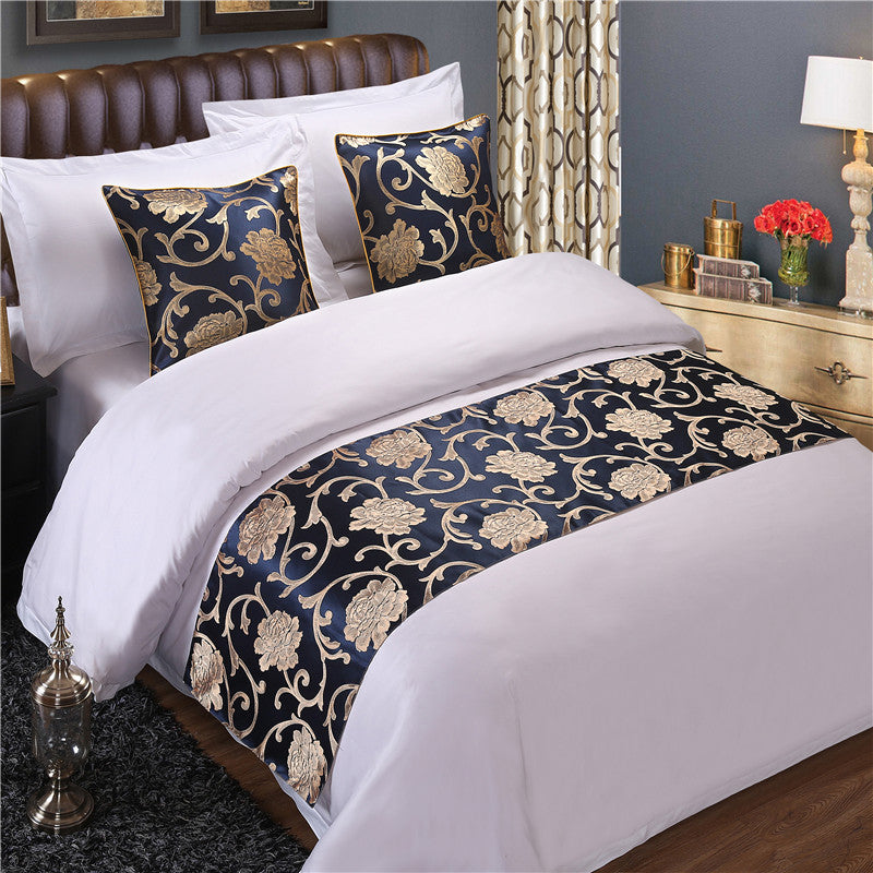 Hotel Bedding Decorative Cloth Bed Runner Bedspread Pure Color