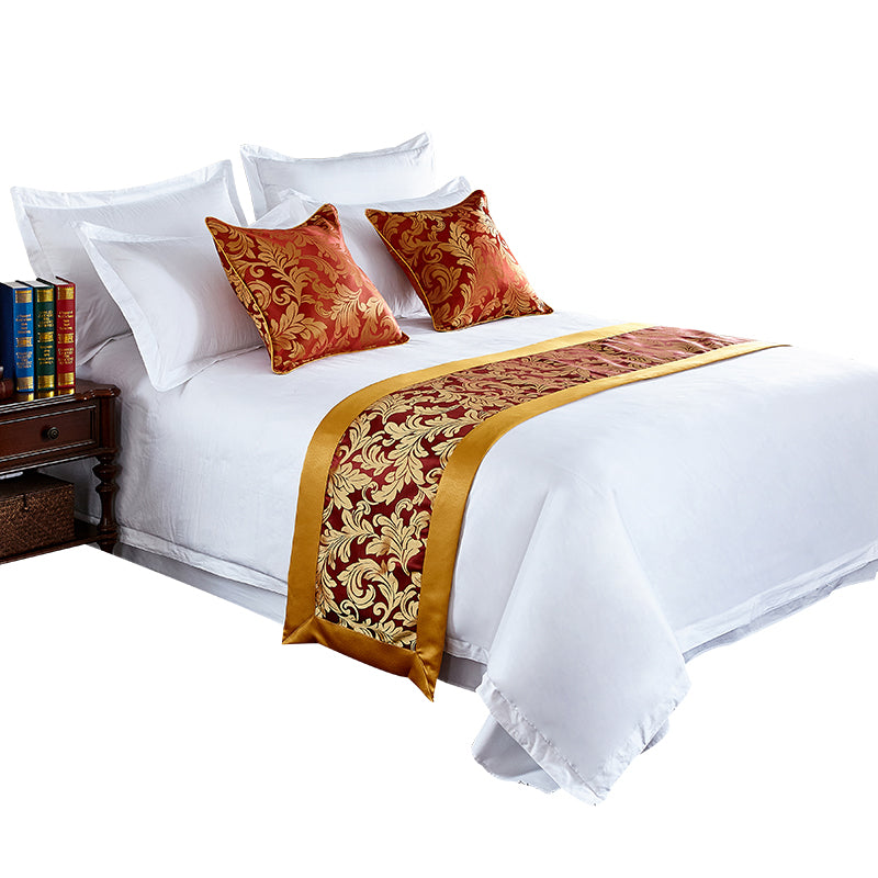 Hotel Bedding Decorative Cloth Bed Runner Bedspread Pure Color