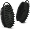 Upgrade Body Scrubber and Hair Shampoo Brush, All in One, Premium Silicone Loofah, Exfoliating Body Brush, Shower Scrubber for Body, Scalp Massager for Women, Men, Pet (1PC Black)