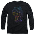 Jurassic Park Neon T-Rex Mens Long Sleeve Shirt Black
