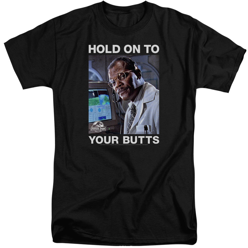 Jurassic Park Hold Onto Mens Tall T Shirt Black