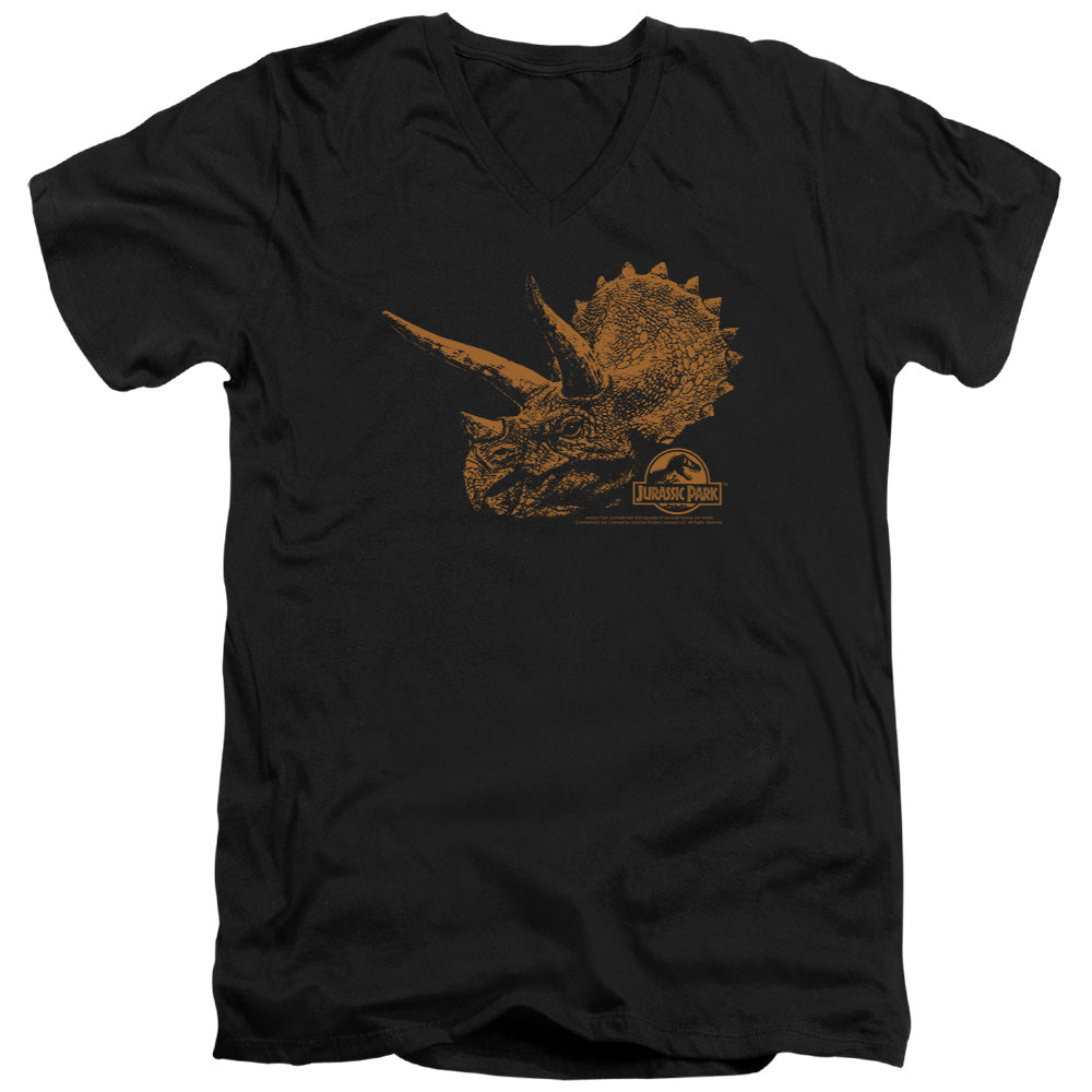 Jurassic Park Tri Mount Mens Slim Fit V-Neck T Shirt Black