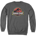 Jurassic Park Stone Logo Mens Crewneck Sweatshirt Charcoal