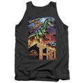 Jurassic Park Rex In The City Mens Tank Top Shirt Charcoal