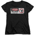 Jurassic Park Electric Fence Sign Womens T Shirt Black