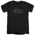 Fantastic Beasts Logo Mens Slim Fit V-Neck T Shirt Black Officially Licensed