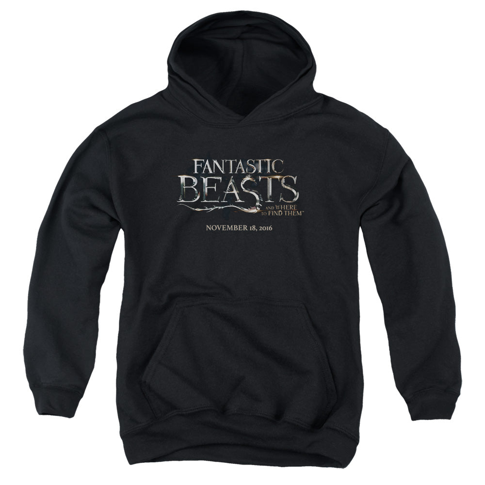 Fantastic Beasts Logo 2 Kids Youth Hoodie Black Officially Licensed
