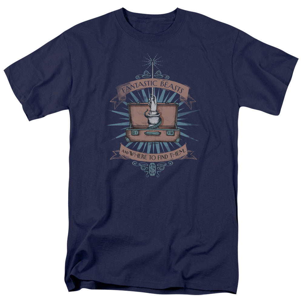 Fantastic Beasts Briefcase Mens T Shirt Navy Blue Officially Licensed