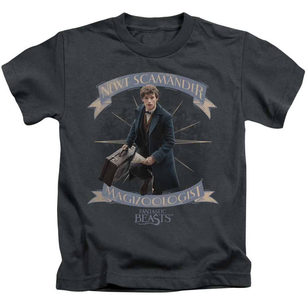 Fantastic Beasts Newt Scamander Juvenile Kids Youth T Shirt Charcoal Officially Licensed