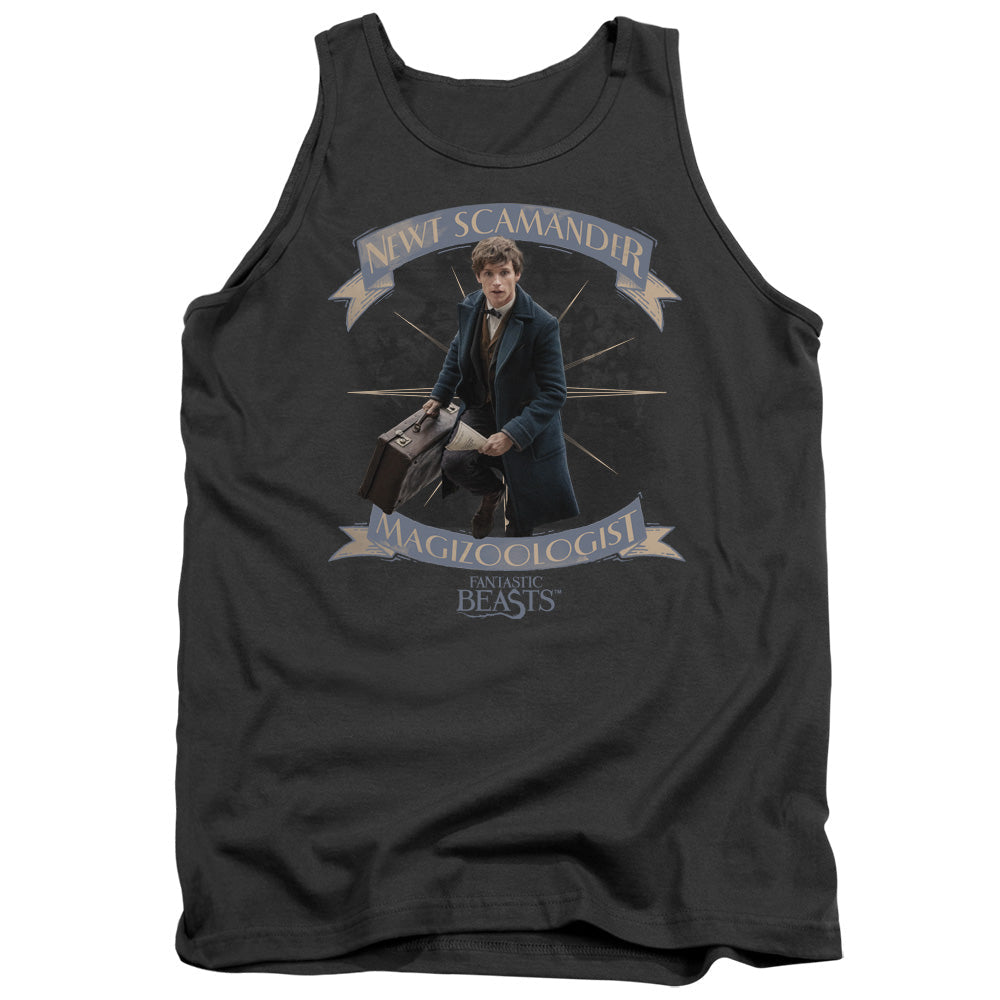 Fantastic Beasts Newt Scamander Mens Tank Top Shirt Charcoal Officially Licensed