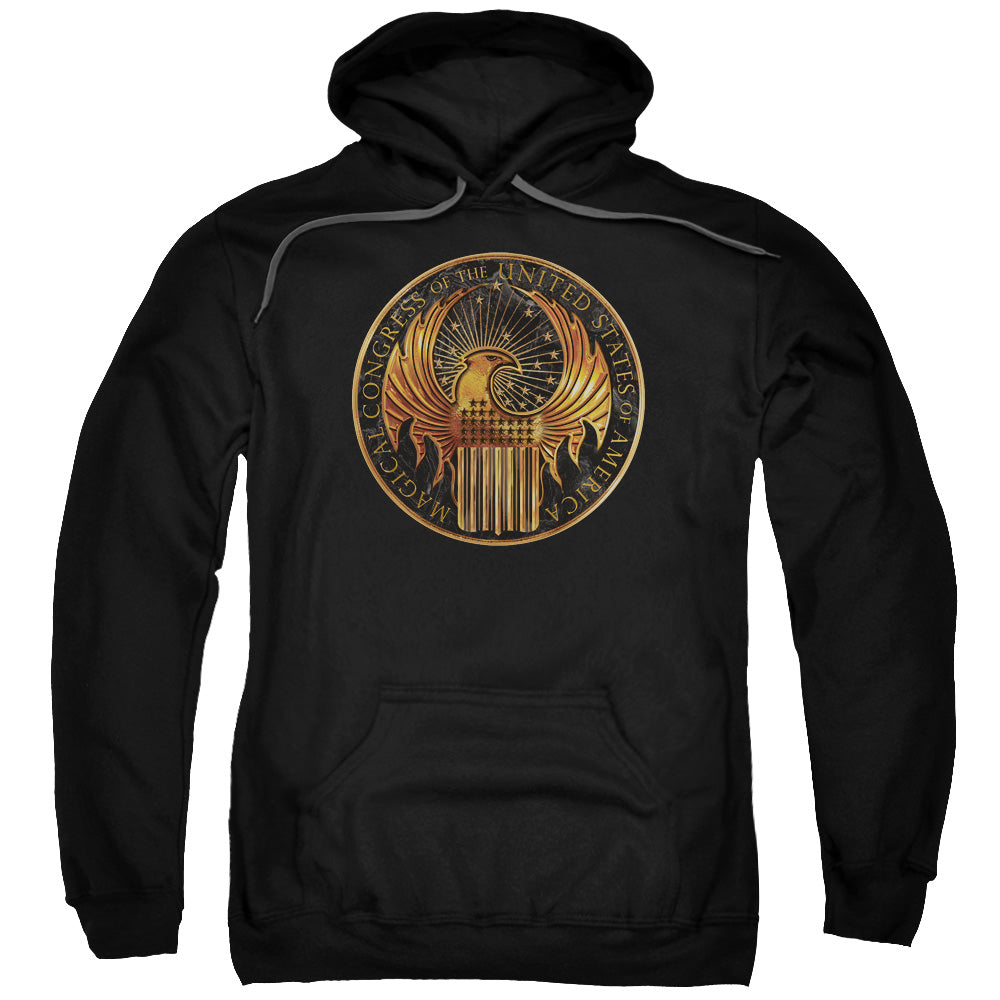 Fantastic Beasts Magical Congress Crest Mens Hoodie Black Officially Licensed