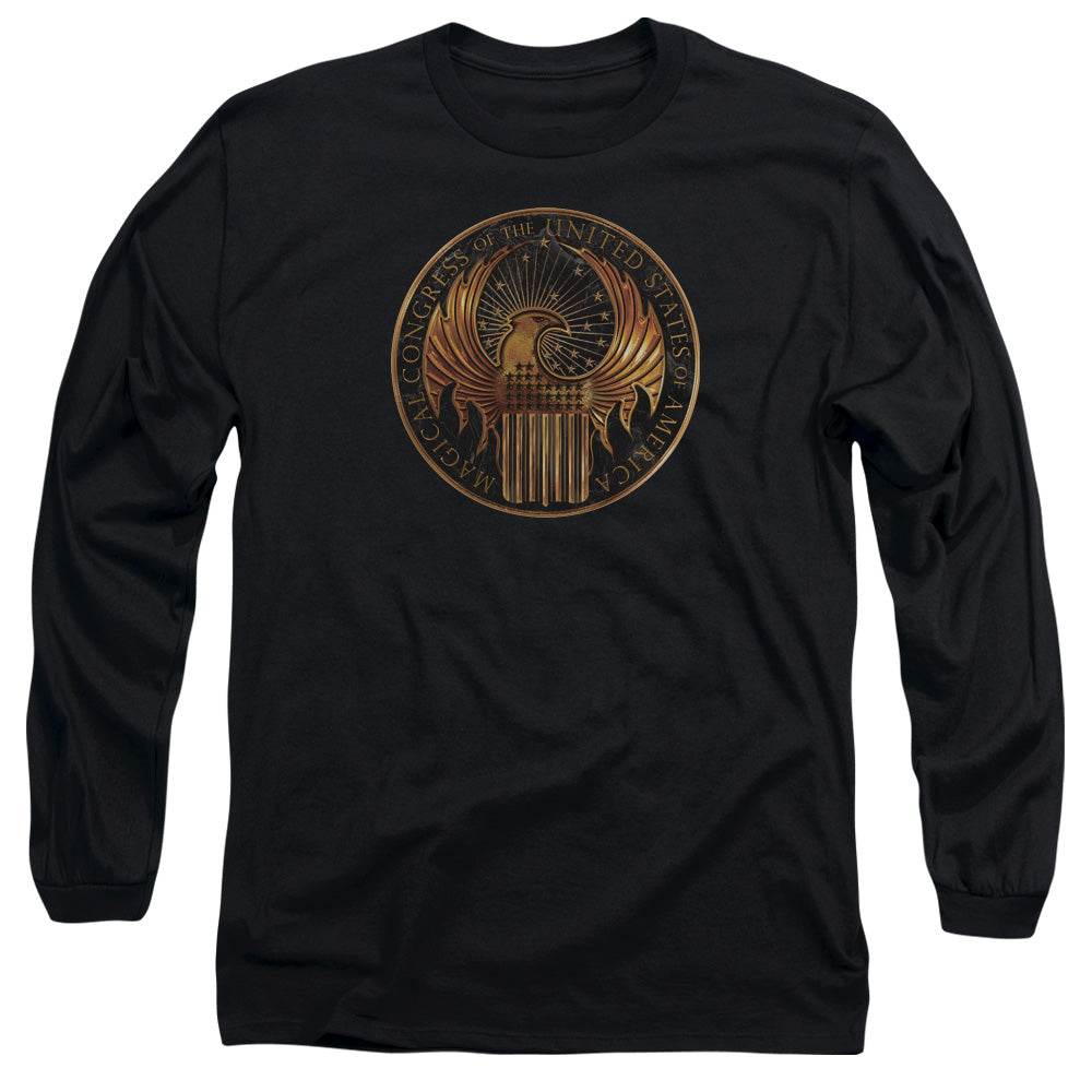 Fantastic Beasts Magical Congress Crestmens Long Sleeve Shirt Black Officially Licensed