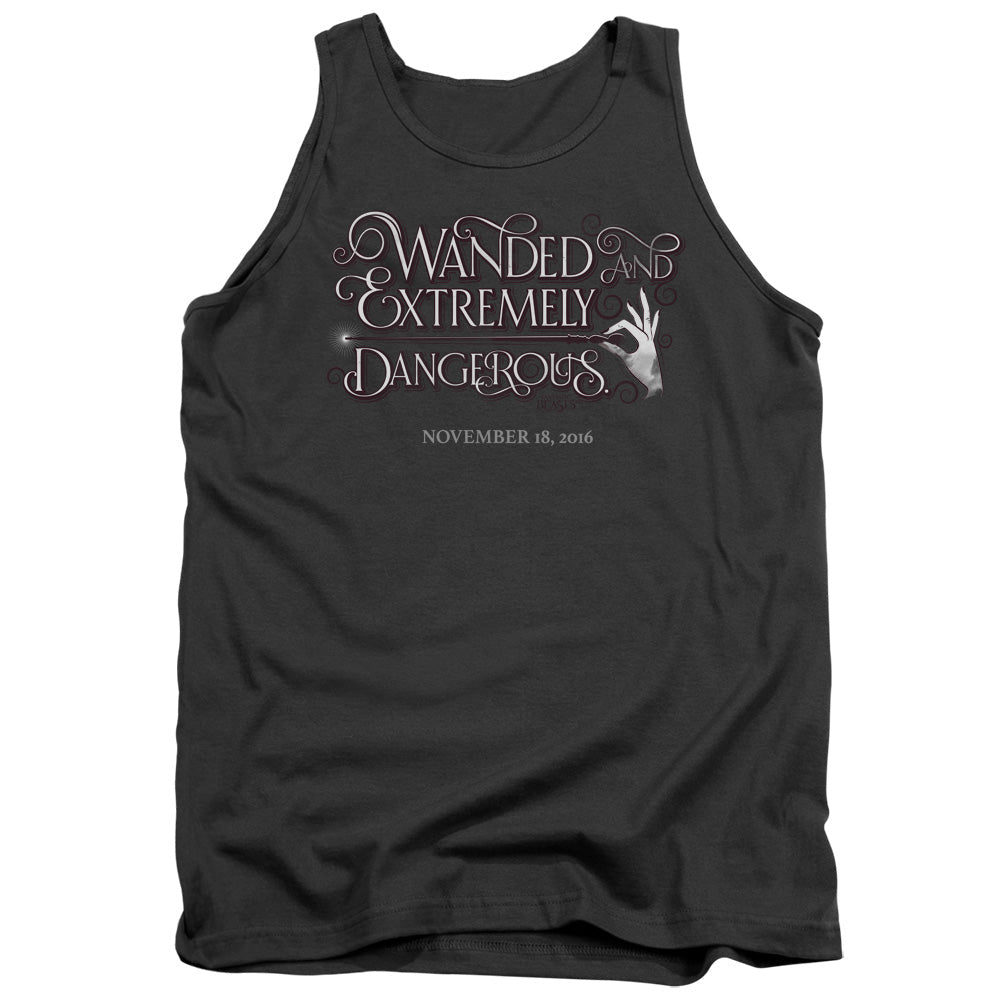 Fantastic Beasts Wanded Mens Tank Top Shirt Charcoal Officially Licensed