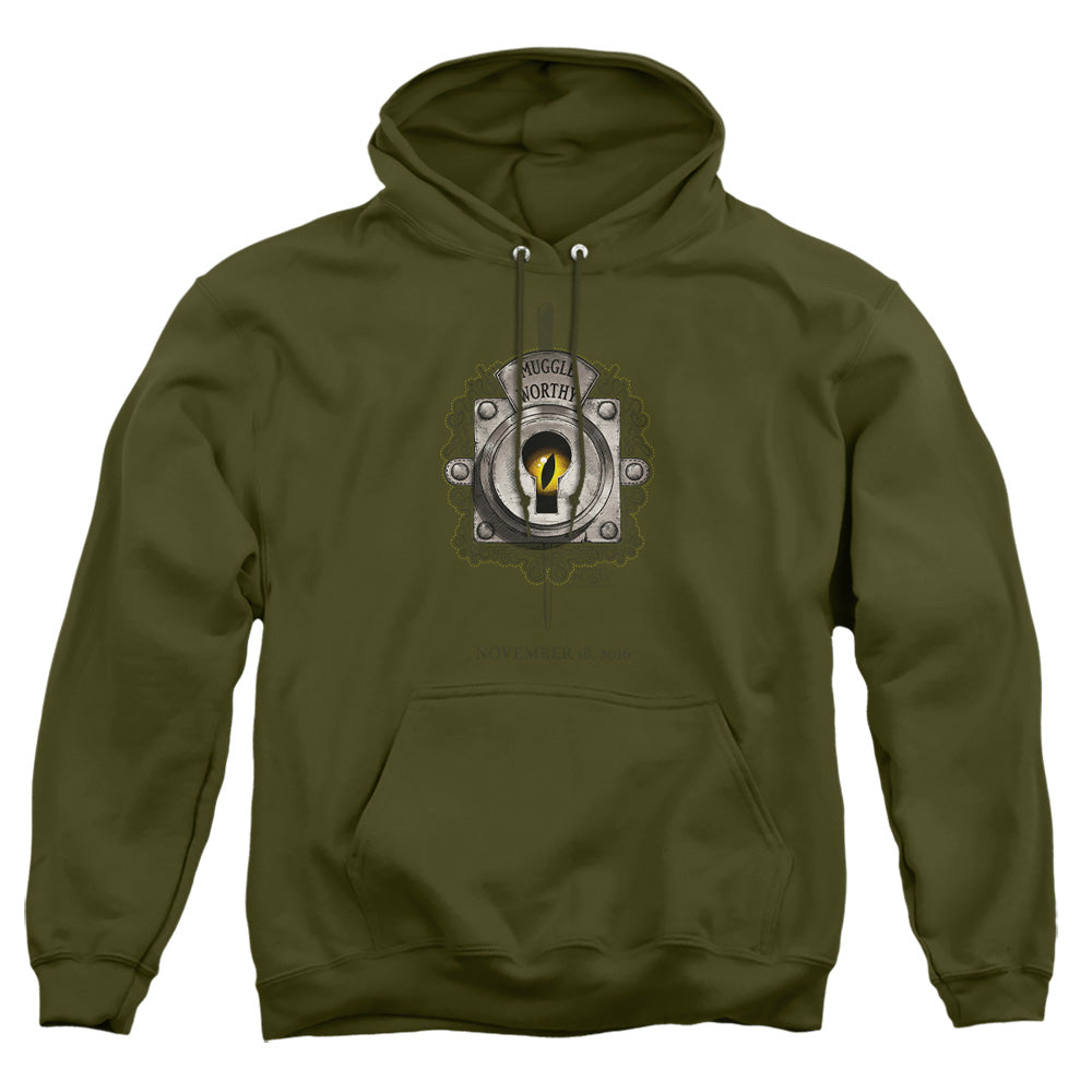 Fantastic Beasts Muggle Worthy Mens Hoodie Military Green Officially Licensed