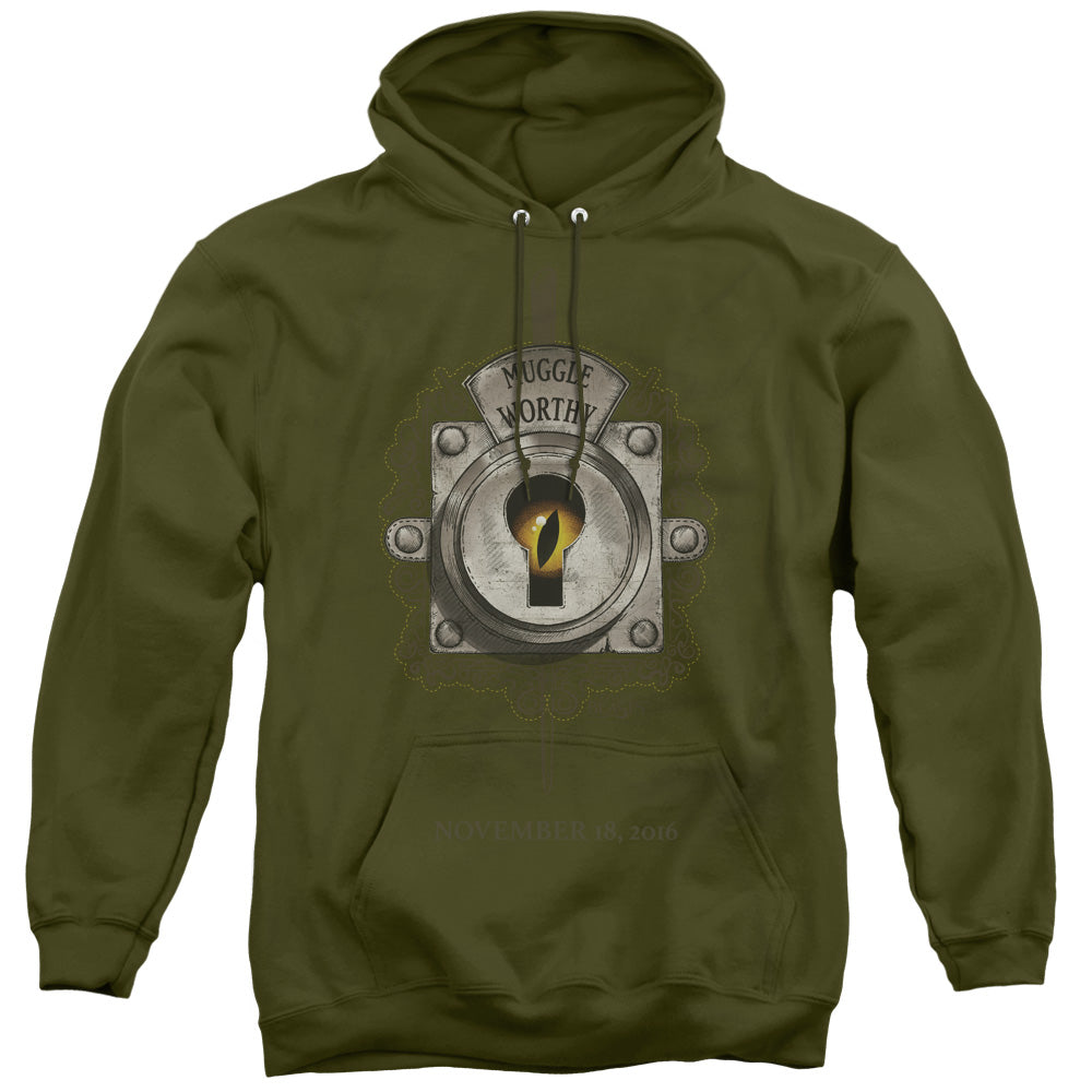 Fantastic Beasts Muggle Worthy Mens Hoodie Military Green Officially Licensed
