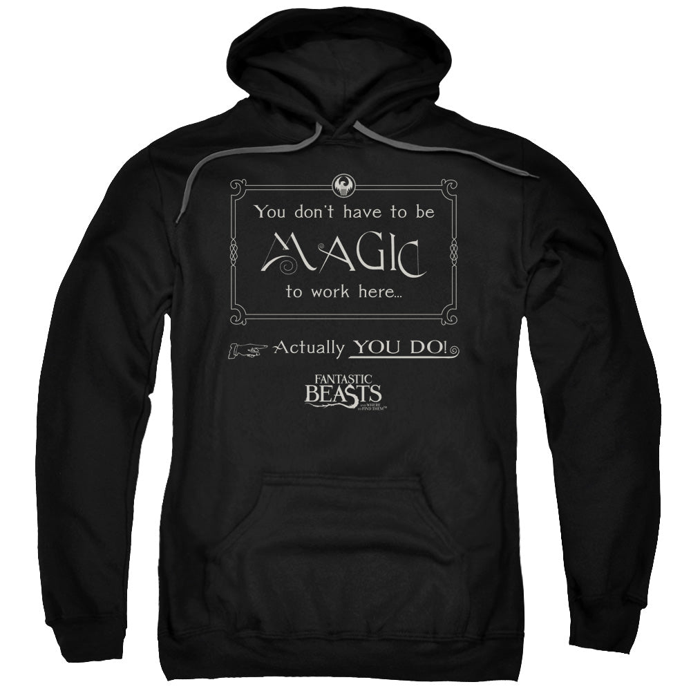 Fantastic Beasts Magic To Work Here Mens Hoodie Black Officially Licensed