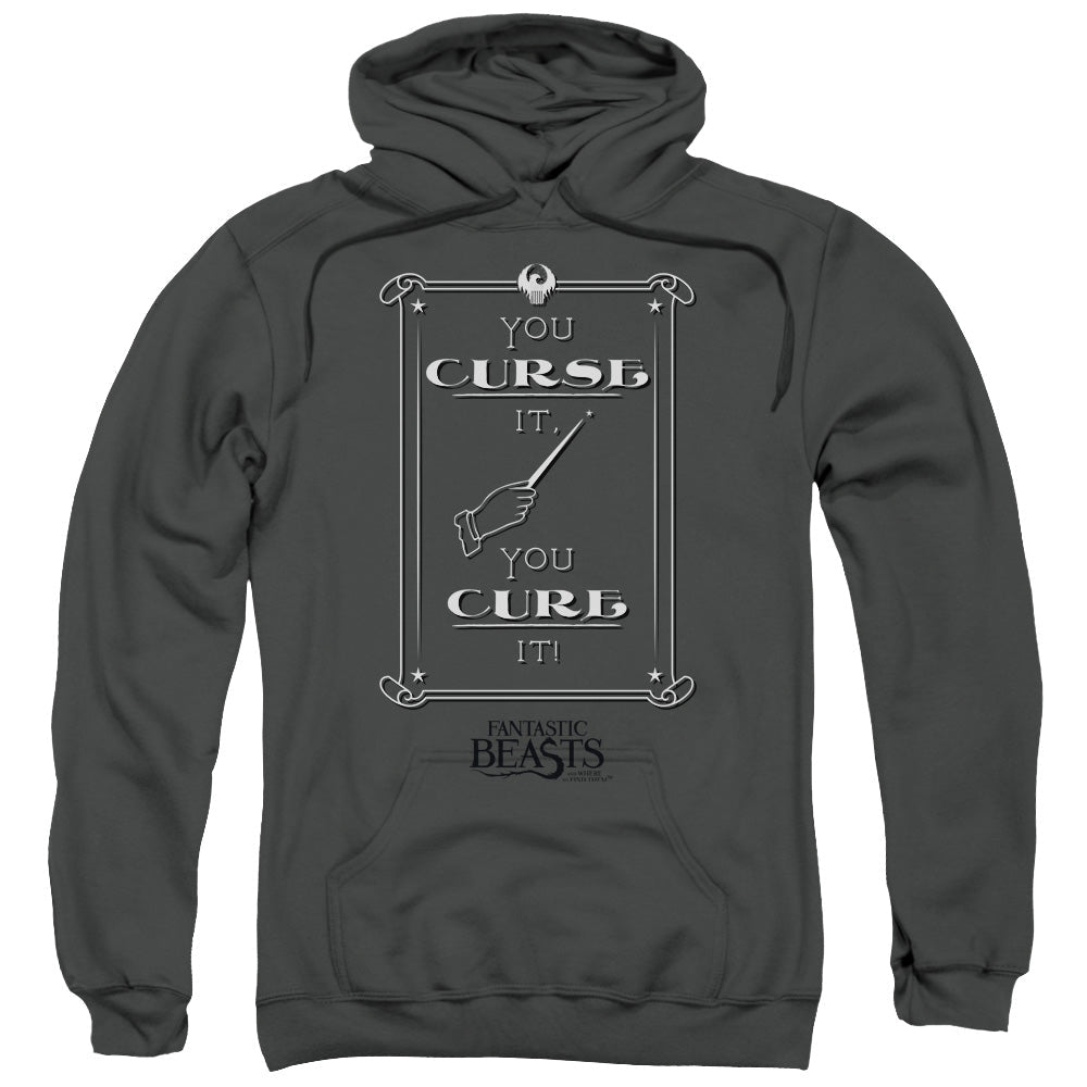 Fantastic Beasts Curse It Mens Hoodie Charcoal Officially Licensed