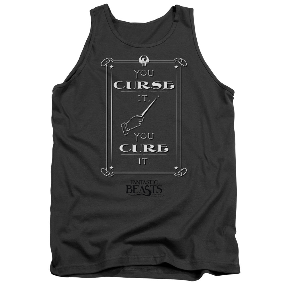 Fantastic Beasts Curse It Mens Tank Top Shirt Charcoal Officially Licensed