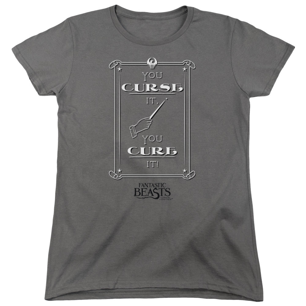 Fantastic Beasts Curse It Womens T Shirt Charcoal Officially Licensed