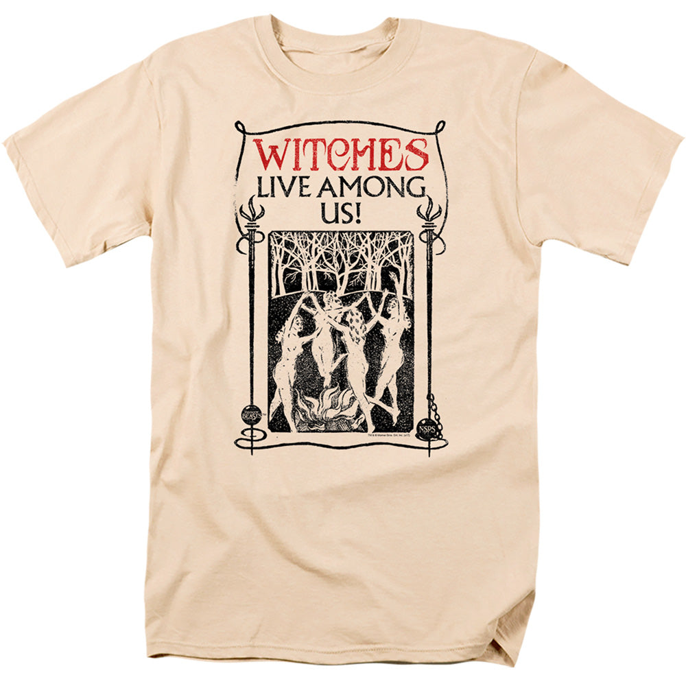 Fantastic Beasts Witches Live Among Us Mens T Shirt Cream Officially Licensed