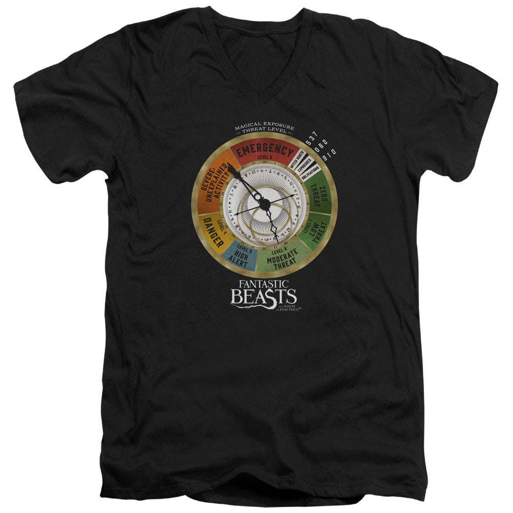 Fantastic Beasts Threat Gauge Mens Slim Fit V-Neck T Shirt Black Officially Licensed