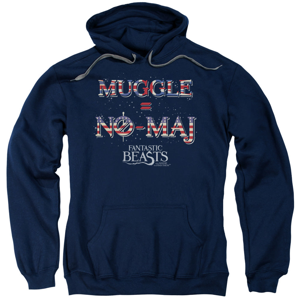 Fantastic Beasts Uk Us No Maj Mens Hoodie Navy Blue Officially Licensed