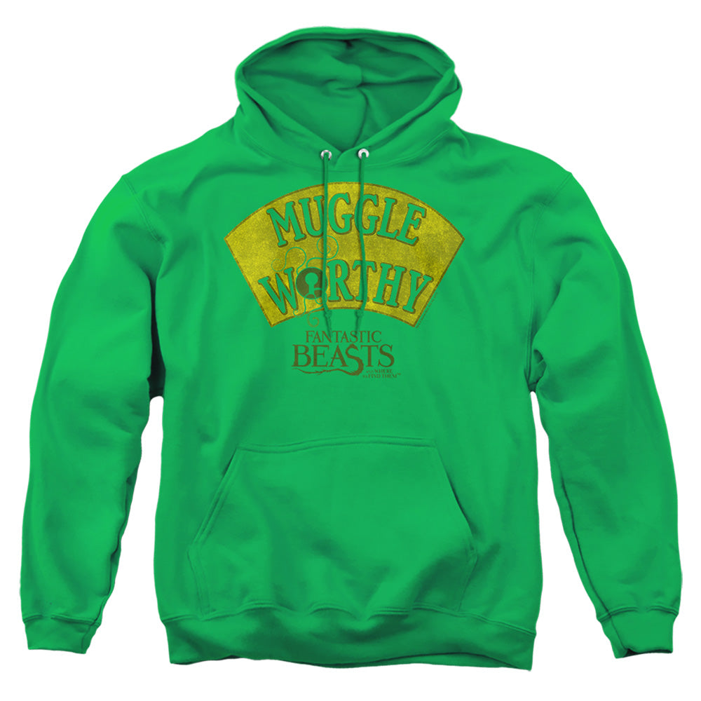 Fantastic Beasts Muggle Worthy Mens Hoodie Kelly Green Officially Licensed